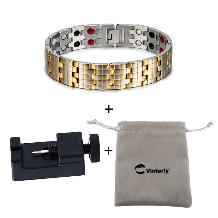 Magnetic Bracelet Male 16mm Wide Wristband Magnetic Stainless Steel Men Bracelets Hand Chain Link Health Energy Jewelry for Men