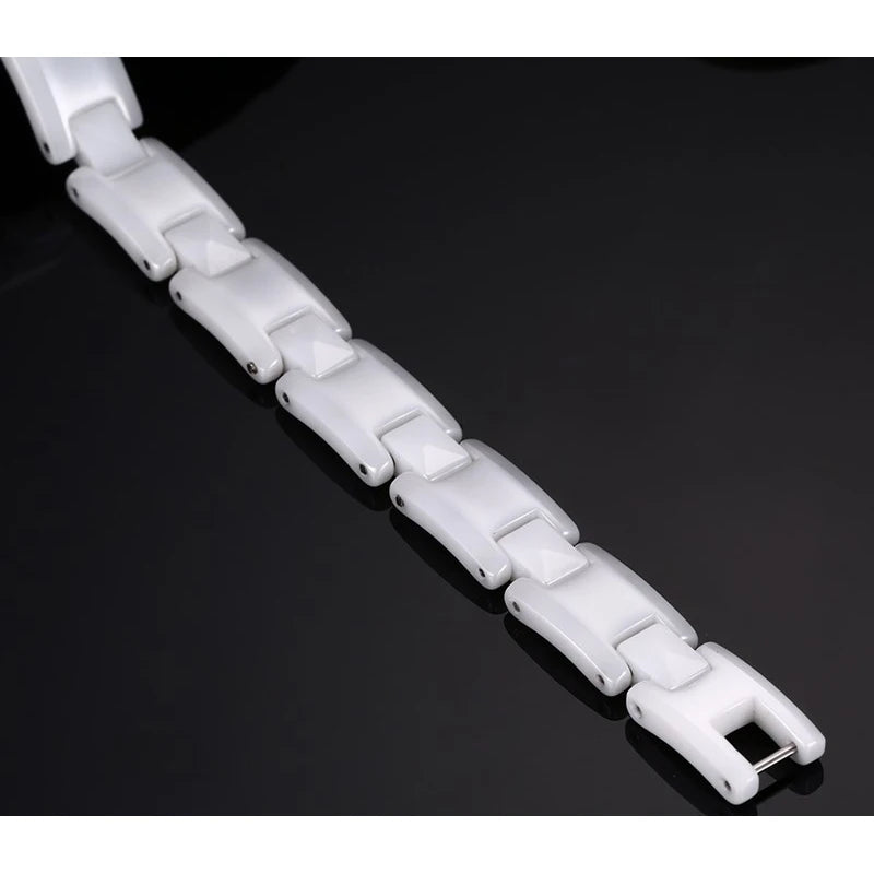 Ceramic Magnetic Bracelet for Women White Trendy Simple Chain Bracelet Femme Health Energy Hematite Bracelets Female Jewelry