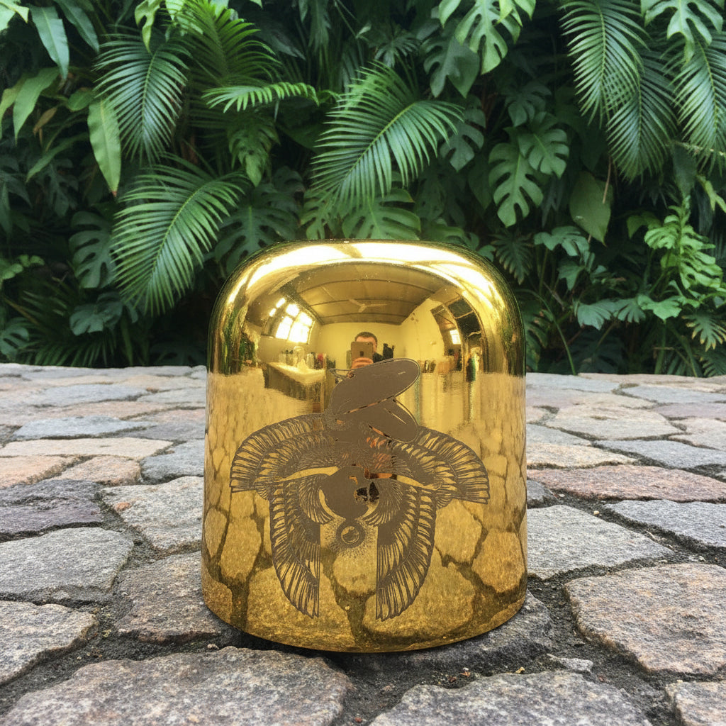 24k gold crystal singing bowl with ISIS egraved 432hz standard perfect pitch 3rd octave C note or C# or D or D# note chakras