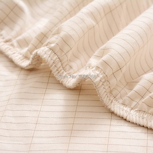 Grounding Fitted Sheets,5% Pure Silver Fiber and 95% Ultra Soft Cotton, Grounding Sheet Earth Connected Bedding