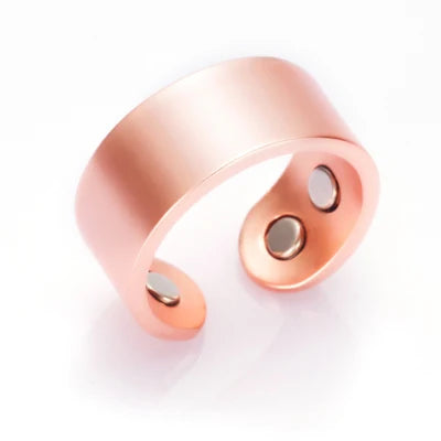 Adjustable Copper Rings Magnetic Health Energy Metal Open Cuff Ring Man 9mm Arthritis Matte Finger Ring for Men Christmas Gift