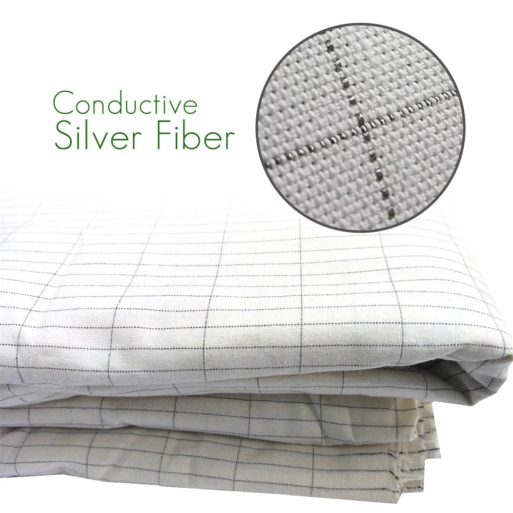 Silver Fiber Grounding Pillowcase with Earthing Cord Radiation-proof Kits Earthed Health Protection for Better Sleep