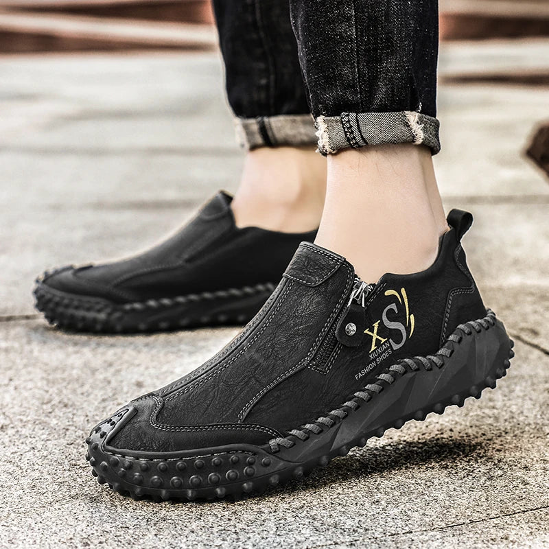 Men's Business Loafers Breathable Solid Design Comfort Fit Corporate Meeting Shoes for Spring Summer