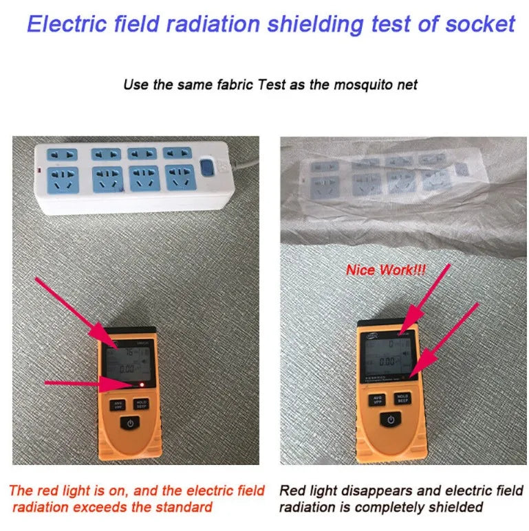 BLOCK EMF Anti Radiation Silver Mesh Fabric EMF Mosquito Net RFID Shielding Bed Canopy