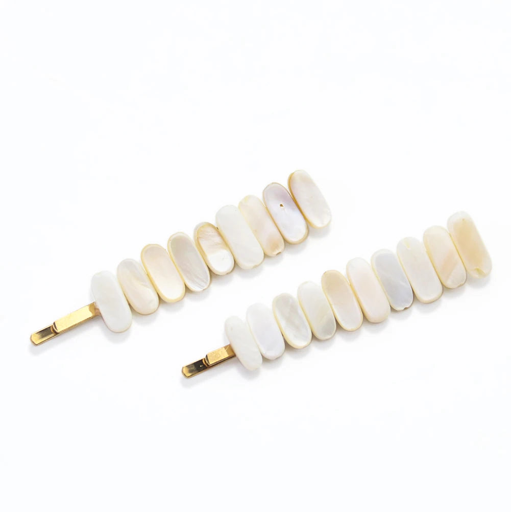Natural Fresh-water Shell Hair Pin Mother of Pearl Side Clip Hair Clip Clamps Bridal Wedding Party Woman Jewelry Accessory Gift