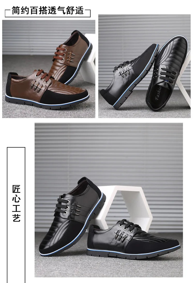 Men Genuine Leather fur Shoes High Quality Elastic Band Fashion Design Solid Tenacity Comfortable Men's Shoes Big Sizes 2021 s34