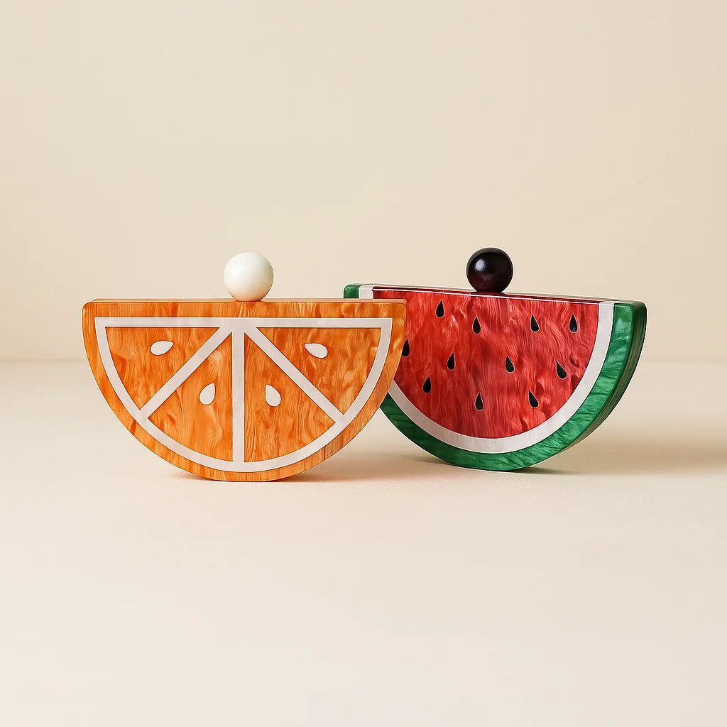 Watermelon Orange Shaped Handbag Women Chain Clutch Evening Bag Acrylic trendy clutch  Bag