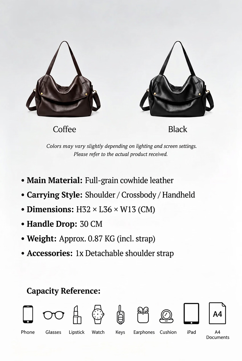 Women's Genuine Leather Multiway Crossbody Tote Bag Designer Shoulder Messenger Purse Large Capacity Casual Handbag for Daily
