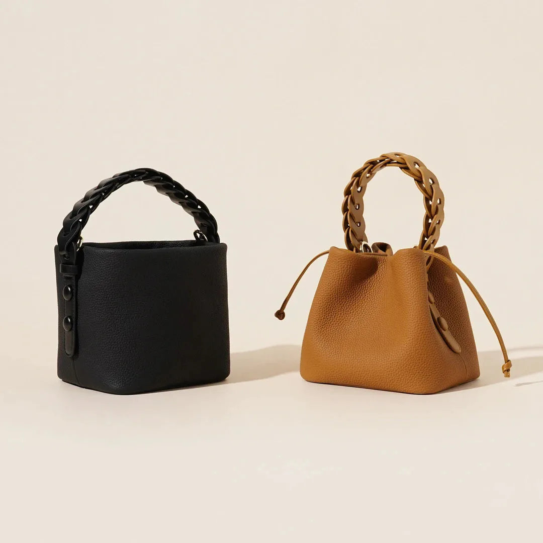 Fashion Bohemian Bucket Bags Genuine Leather Waterproof Portable Shoulder Messenger Crossbody Luxury Women Handbags Purses Totes