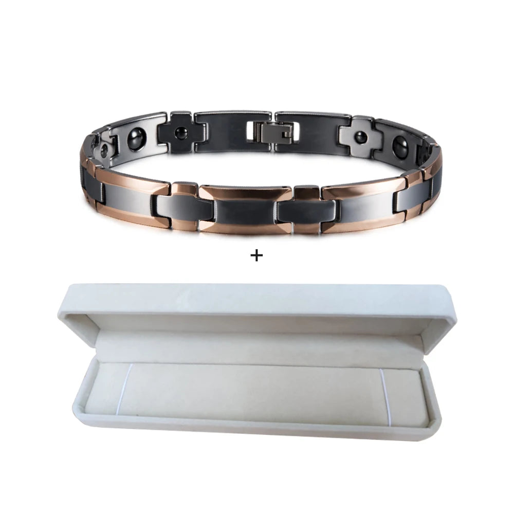 Anti-scratch Cross Couple Bracelet Tungsten Rose Lovers Energy Tungsten Carbide Bracelet Hematite Magnetic Bracelet Benefits