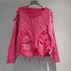 2026 Autumn New Fashionable Personalized Splicing Denim Round Neck Long Sleeve unisex Sweater