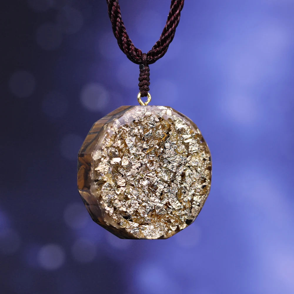 Orgonite Necklace Sri Yantra Pendant Sacred Geometry Tiger Eye Energy Necklace For Women Men Jewelry