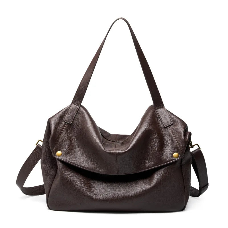 Women's Genuine Leather Multiway Crossbody Tote Bag Designer Shoulder Messenger Purse Large Capacity Casual Handbag for Daily