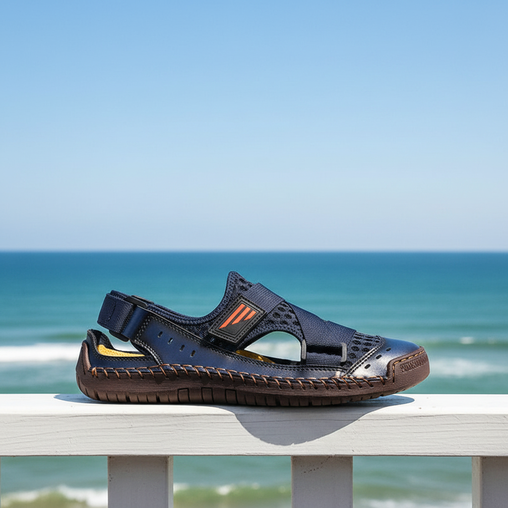 Summer Beach Fun Casual Comfortable Genuine Leather Sandals Men Sewing Soft Sole Fashion Men Casual Shoes