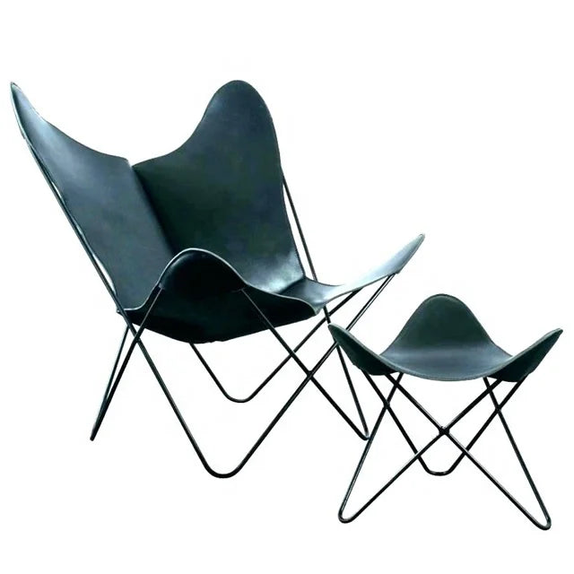 Hot Selling Modern Living Room Brown Genuine Leather Butterfly Chairs
