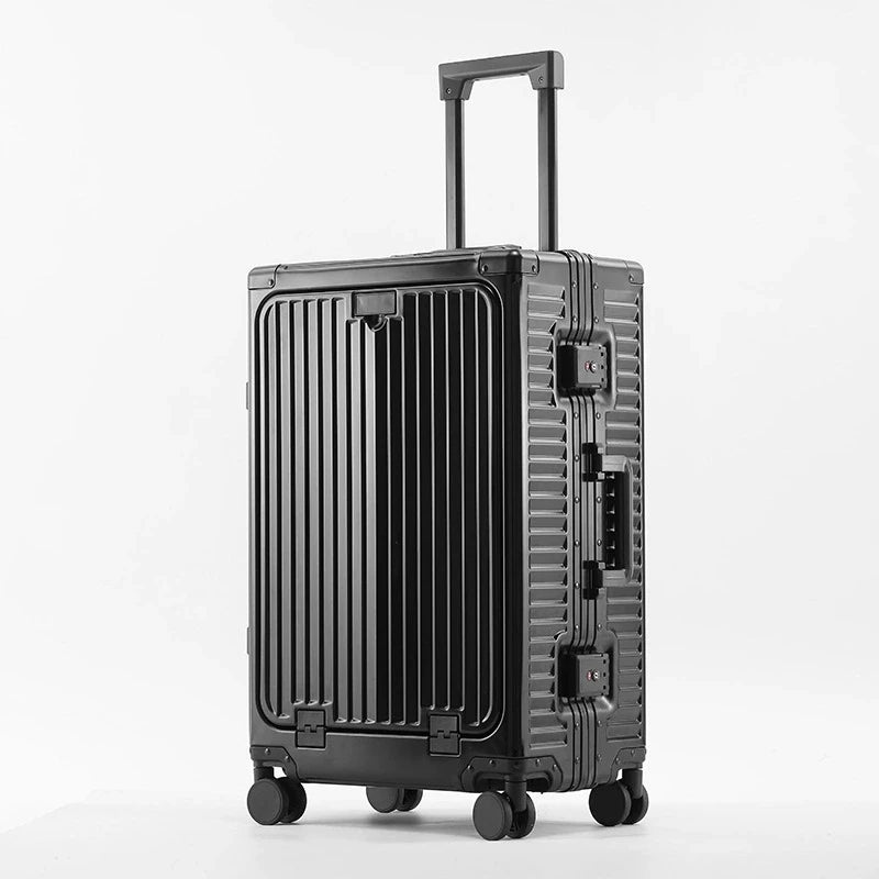 100% Aluminum-magnesium Alloy Aluminium Frame Spinner Travel Suitcase Rolling Luggage 20/24 Inch Trolley Business Carry-On Cabin