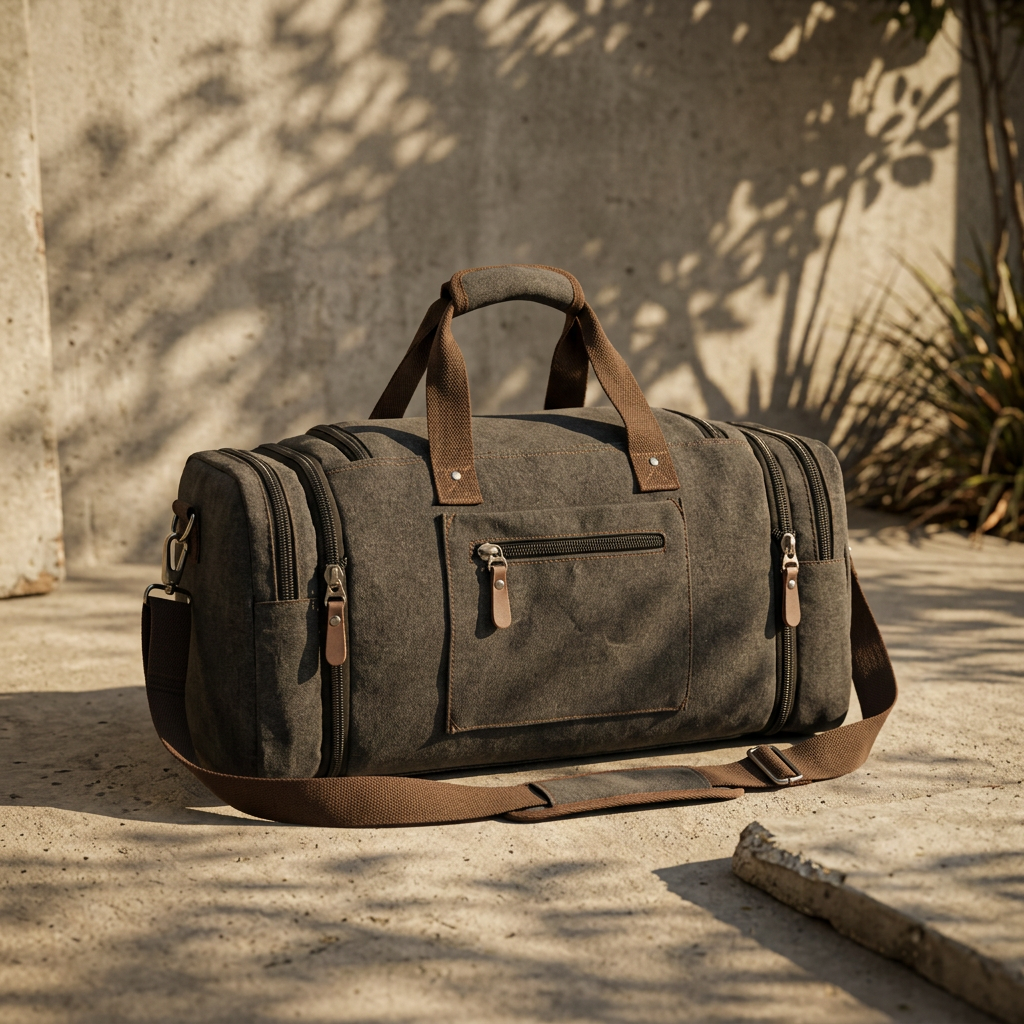 Vintage Large Capacity Canvas Tote Bag Business Travel Weekend Carry Luggage Men's Women's Weekender Duffle Bag
