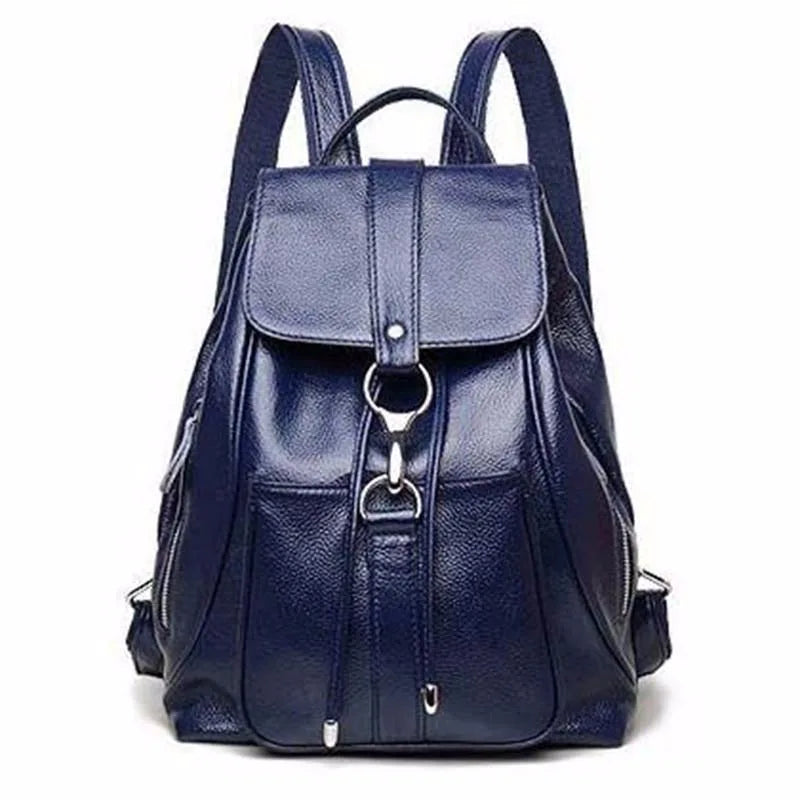 Women Backpack Genuine Leather Fashion All-match Simple College Style Casual Backpack