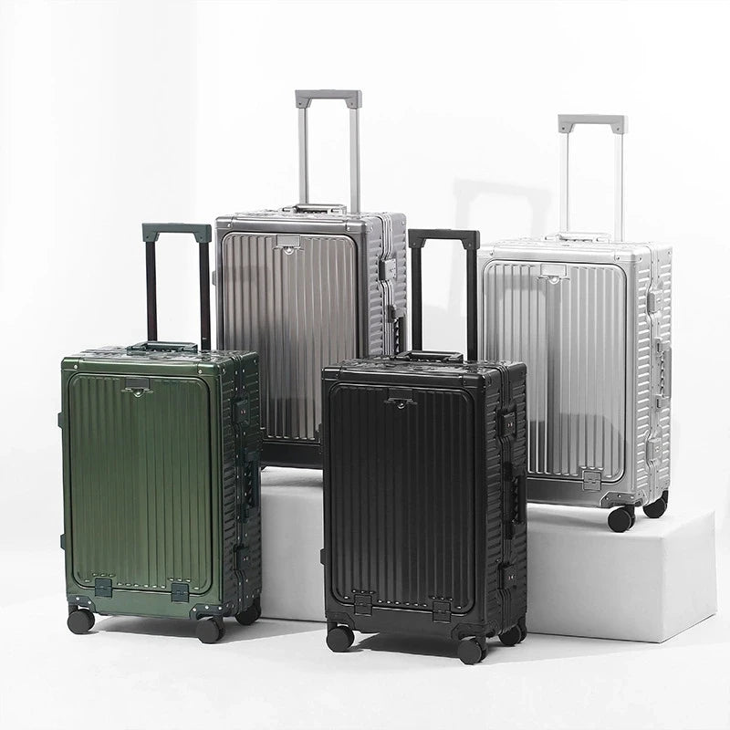 100% Aluminum-magnesium Alloy Aluminium Frame Spinner Travel Suitcase Rolling Luggage 20/24 Inch Trolley Business Carry-On Cabin