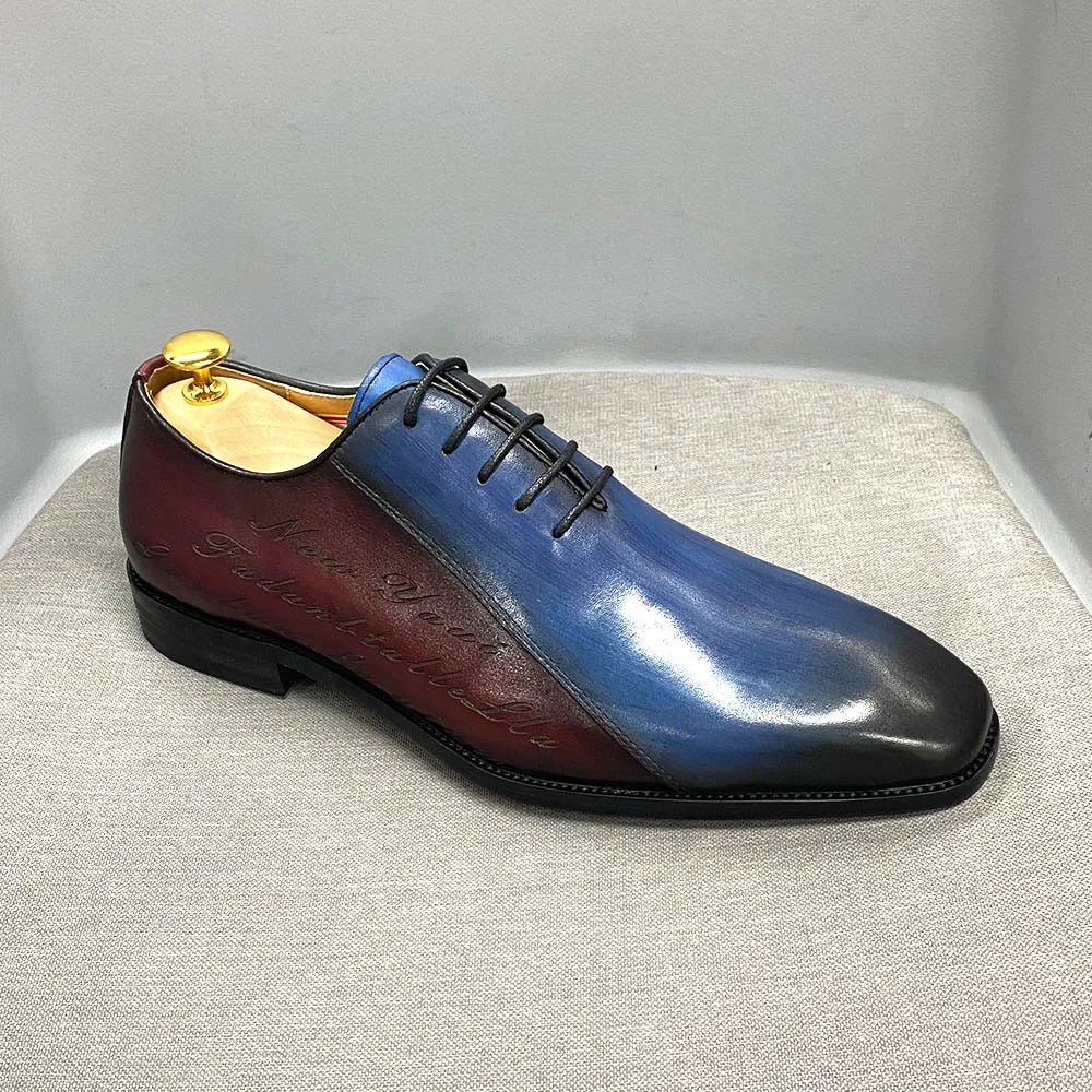 Luxury men's genuine leather ankle boots stylish lace-up pointed toe formal shoes for wedding office basic men's shoes