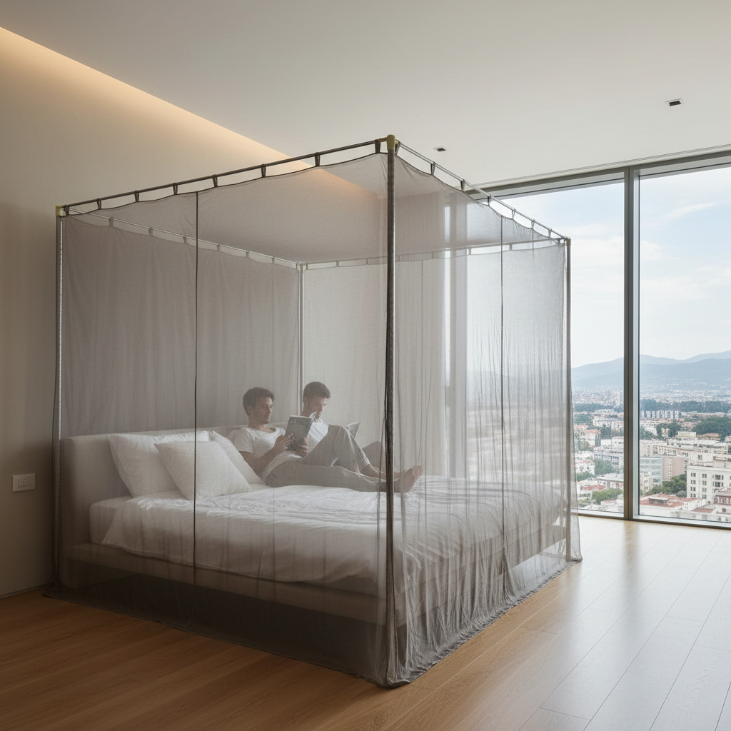BLOCK EMF Anti Radiation Silver Mesh Fabric EMF Mosquito Net RFID Shielding Bed Canopy