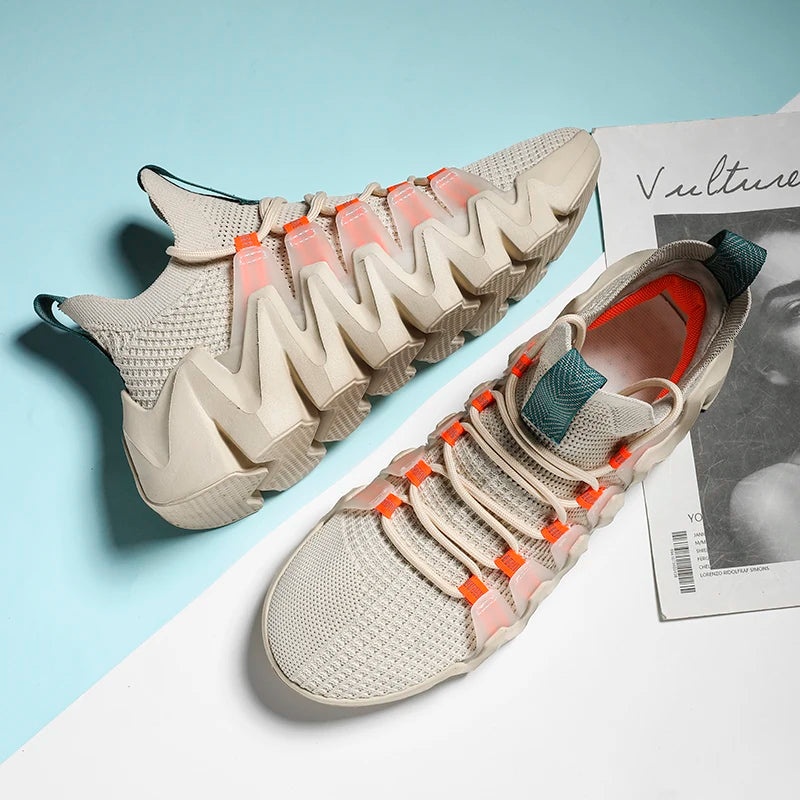 2023 Brand Logo Customization Blank Designer Fitness Walking Sports Sneakers Lightweight Breathable Sock Running Shoes for Men