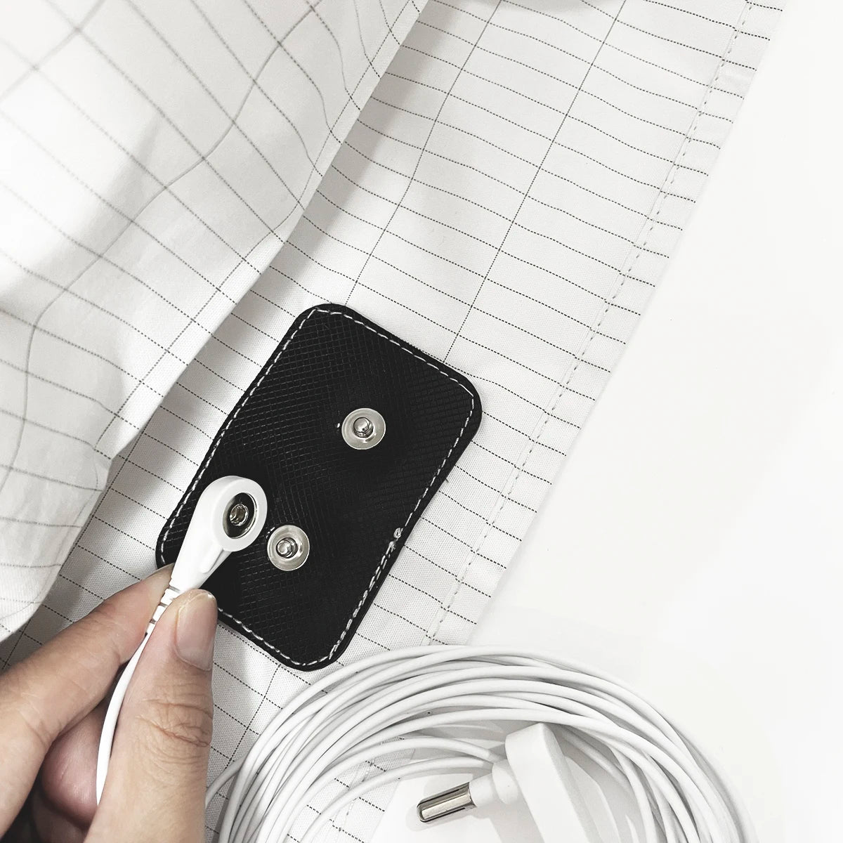 Silver Fiber Grounding Pillowcase with Earthing Cord Radiation-proof Kits Earthed Health Protection for Better Sleep