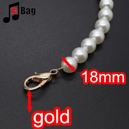 18mm Pearl Bag Strap pearl handbag strap Women Handbag Handles Replacement Handbags Strap Accessories phone bag decoration