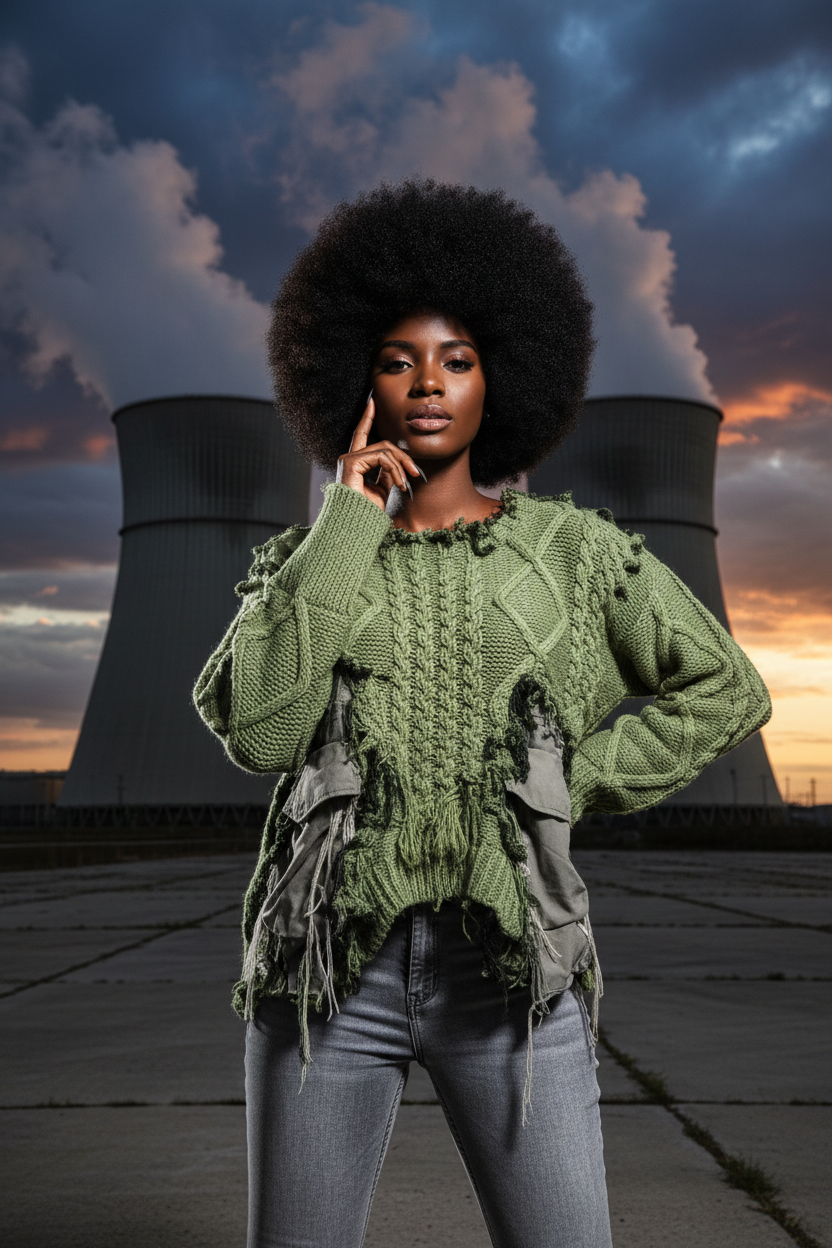 2026 Autumn New Fashionable Personalized Splicing Denim Round Neck Long Sleeve unisex Sweater