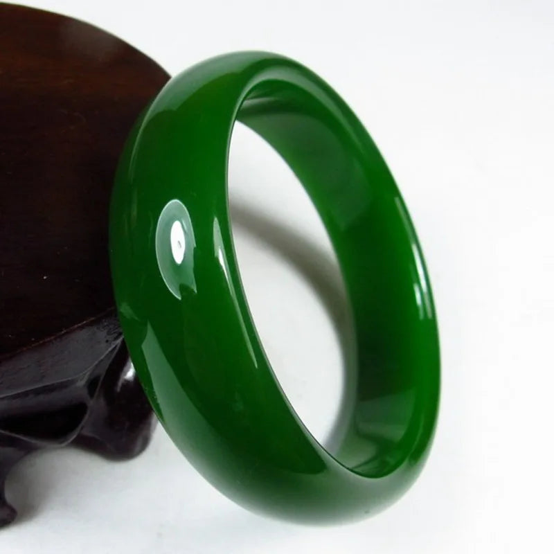 Genuine Hetian Jade Bracelet Spinach Green Jadeite Ladies Mom Charm Quality Luxury Bracelet Jewelry Holiday Birthday Gift