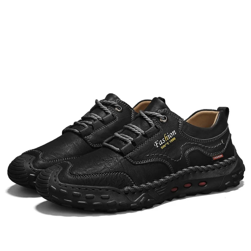 Men's Leather Lace-up Round Toe Comfort Height Increasing Soft Solid Spring Formal Ceremony Dress Shoes