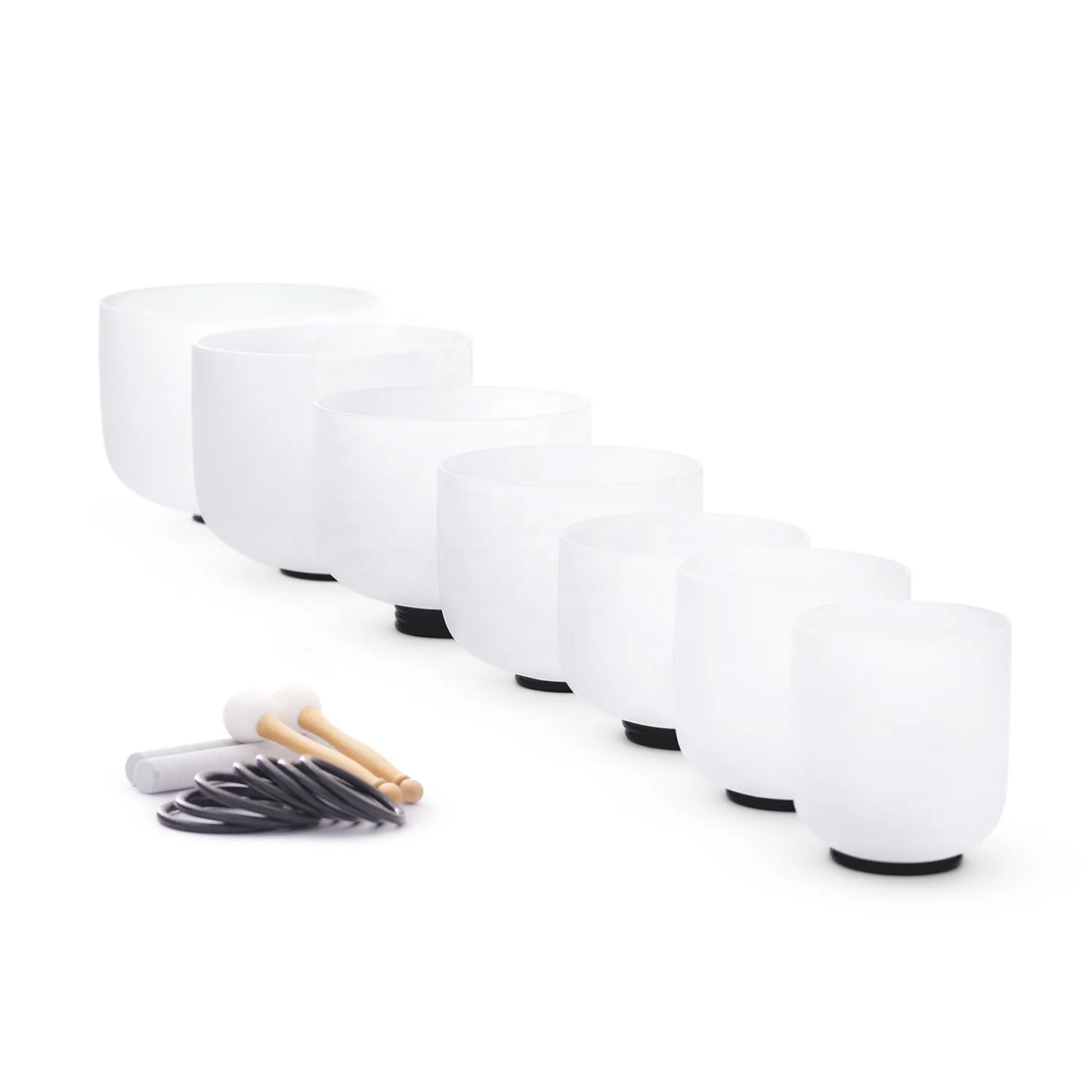 7-12 Inch 432hz Crystal Singing Bowls Set of 7 Pcs Chakra for Yoga Meditation with Heavy Duty Carrying Case