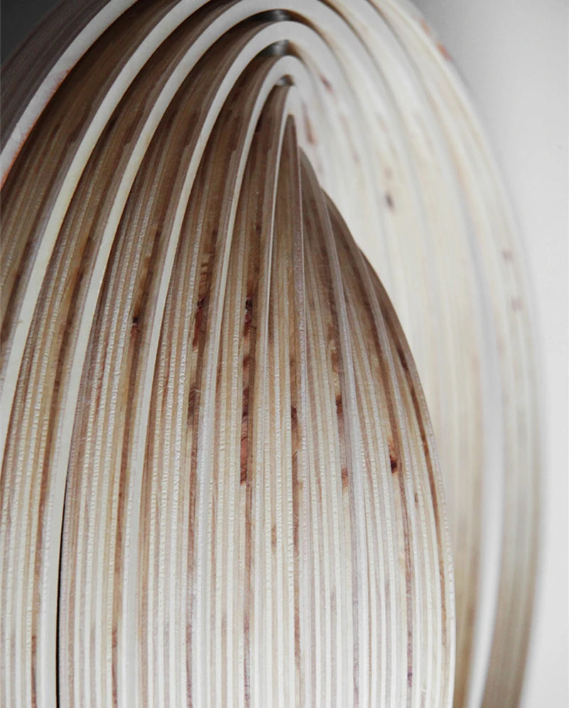 Wooden Living Room Bamboo Dining Pendant  lamp Creative Moon Lamp Wood Ring Bedroom Hanging Lamp