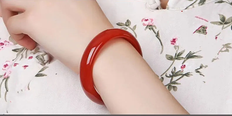 Natural Jade Bracelet Women's Red Agate Jade Bracelet Ice Through Brazil Carnelian Bracelet Jade Bracelet Bangles with Charms