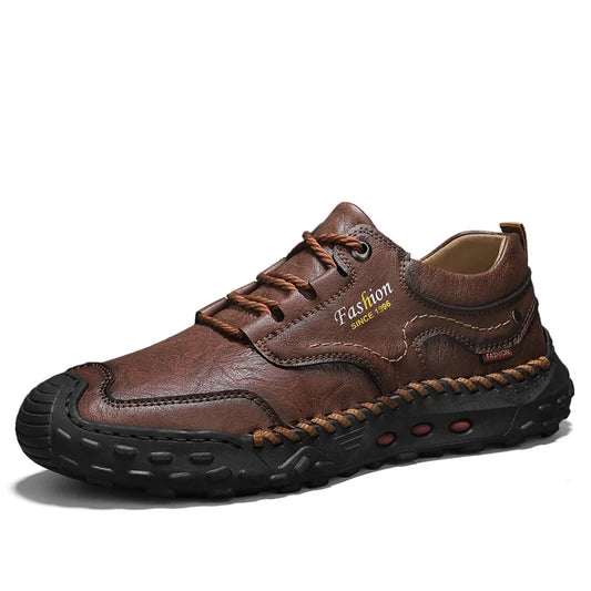 Men's Leather Lace-up Round Toe Comfort Height Increasing Soft Solid Spring Formal Ceremony Dress Shoes