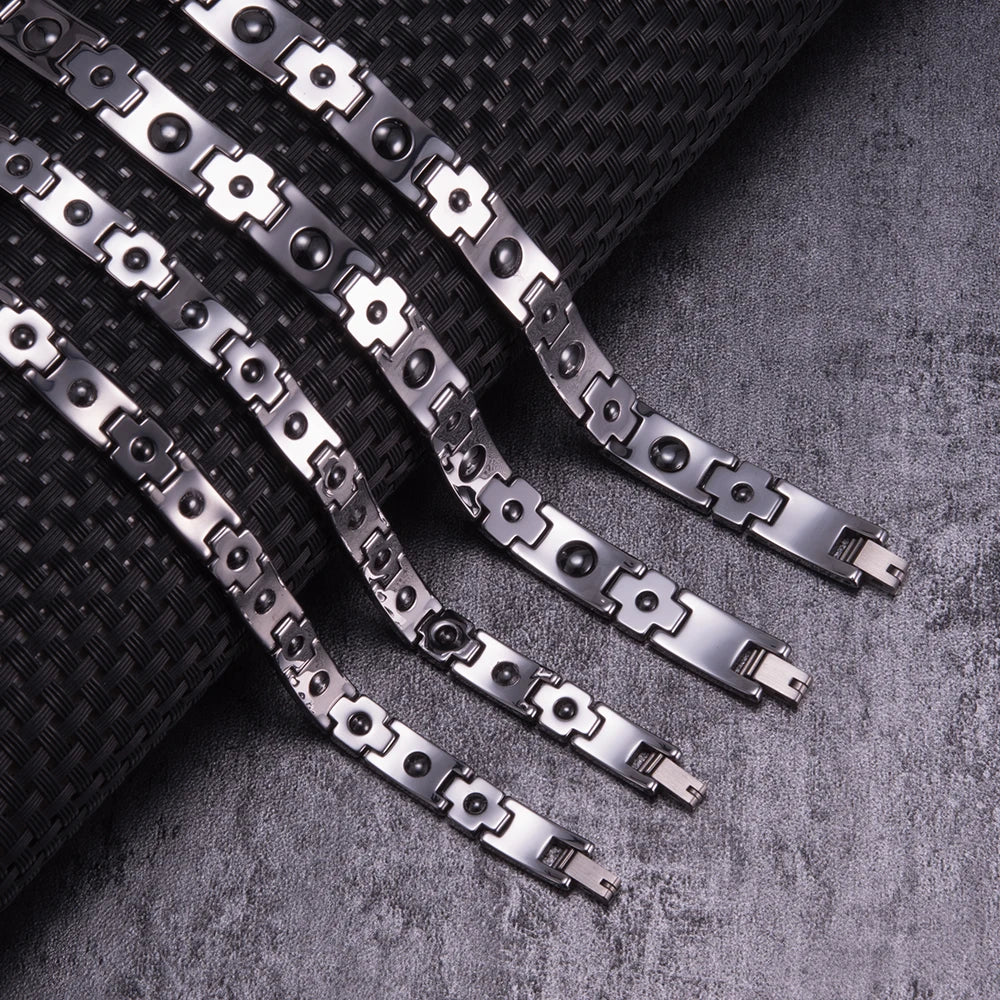 Anti-scratch Cross Couple Bracelet Tungsten Rose Lovers Energy Tungsten Carbide Bracelet Hematite Magnetic Bracelet Benefits