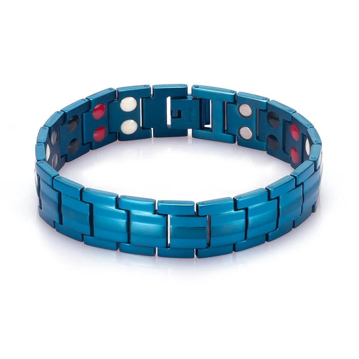 Black Titanium Magnetic Bracelet Mens Chain Link Health Energy Magnetic Titanium Bracelet Germanium Magnet Health Bracelets Male
