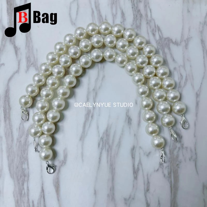 18mm Pearl Bag Strap pearl handbag strap Women Handbag Handles Replacement Handbags Strap Accessories phone bag decoration