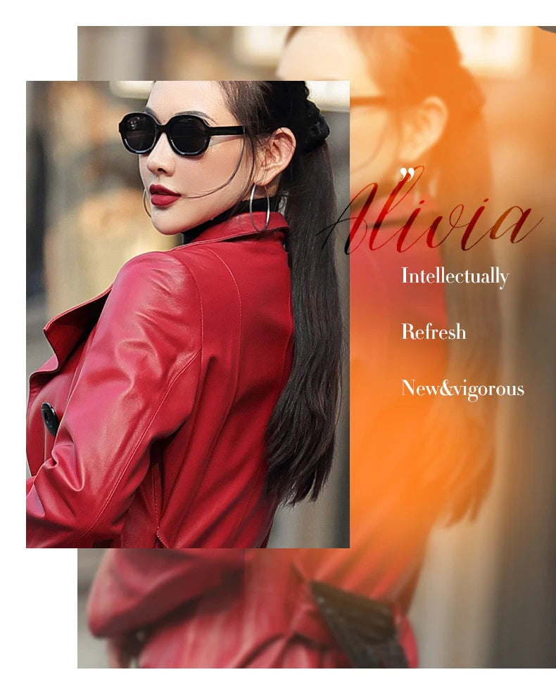 Nerazzurri Autumn Maxi Red Pu Leather Trench Coat for Women Long Sleeve Belt Double Breasted Elegant Luxury Runway Fashion 2023