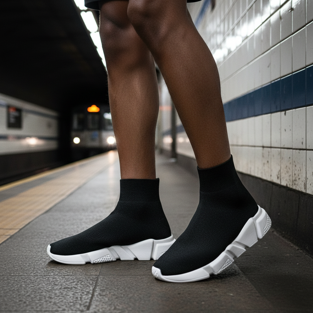 Designer Women Fashion Walking Sneakers Street Style Low High Top Soft Sock Shoes for Men