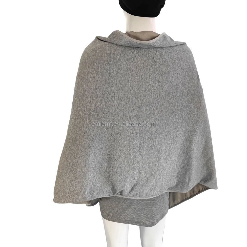 BLOCK EMF Shielding Poncho RF Shielding Shawls Gray/black Color Emf protection Poncho