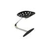 Cantilever-style Nordic Region Dining Stool Perforated Plastic Seat Polished Stainless Steel Frame Solid Wood Footrest Dining