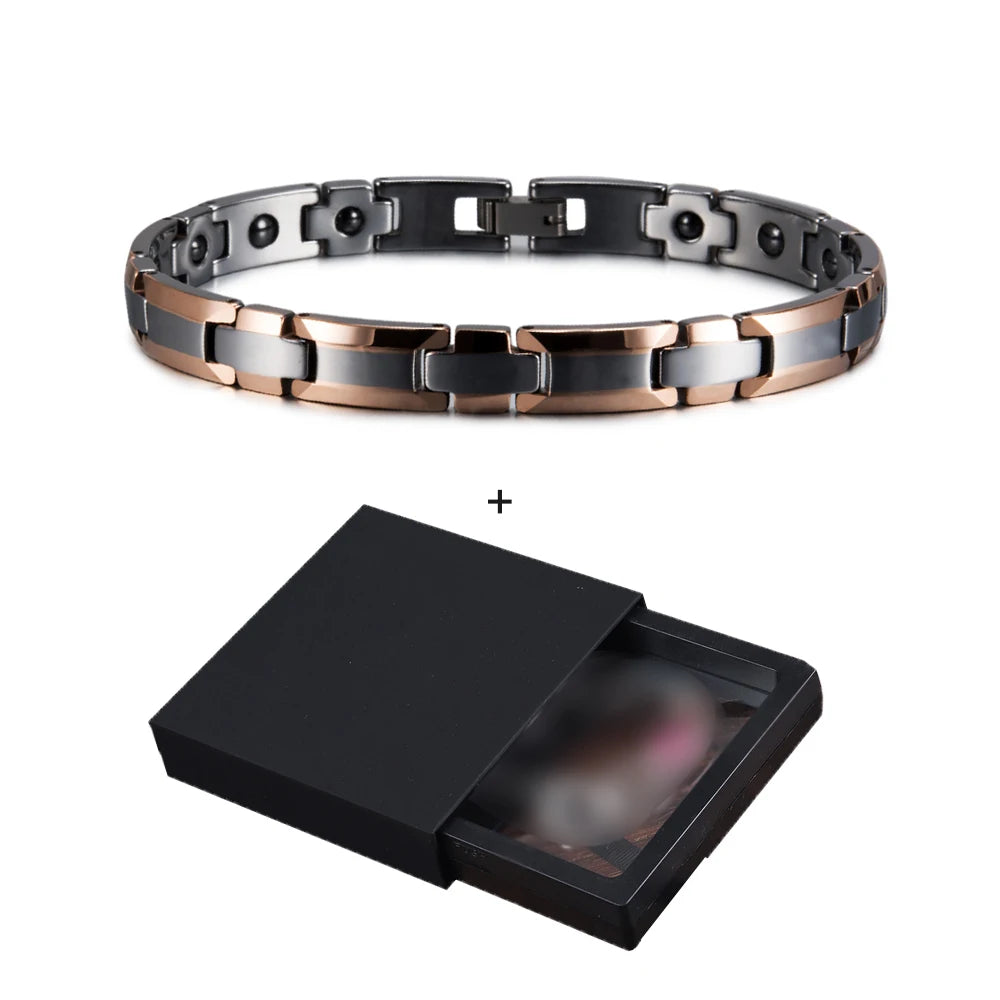 Anti-scratch Cross Couple Bracelet Tungsten Rose Lovers Energy Tungsten Carbide Bracelet Hematite Magnetic Bracelet Benefits