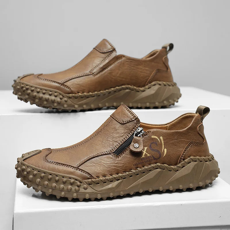 Men's Business Loafers Breathable Solid Design Comfort Fit Corporate Meeting Shoes for Spring Summer
