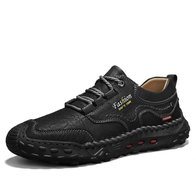 Men's Leather Lace-up Round Toe Comfort Height Increasing Soft Solid Spring Formal Ceremony Dress Shoes