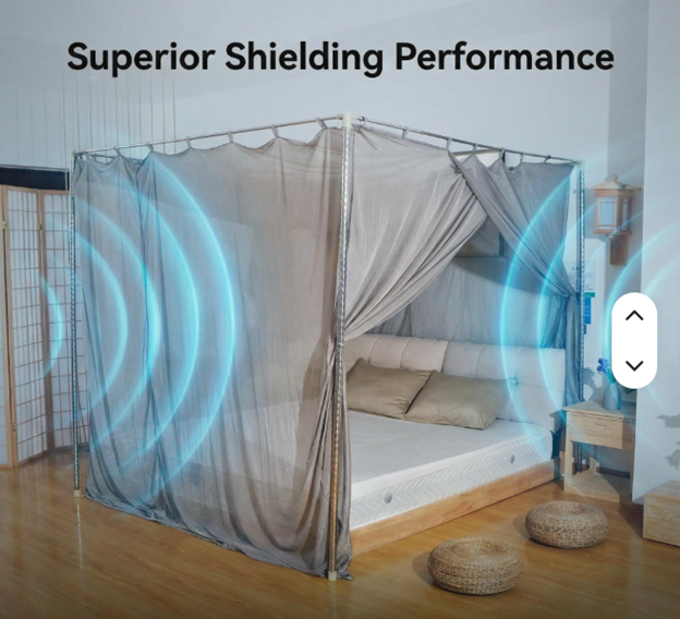 BLOCK EMF Anti Radiation Silver Mesh Fabric EMF Mosquito Net RFID Shielding Bed Canopy