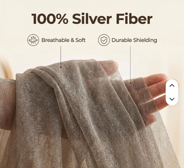 BLOCK EMF Anti Radiation Silver Mesh Fabric EMF Mosquito Net RFID Shielding Bed Canopy