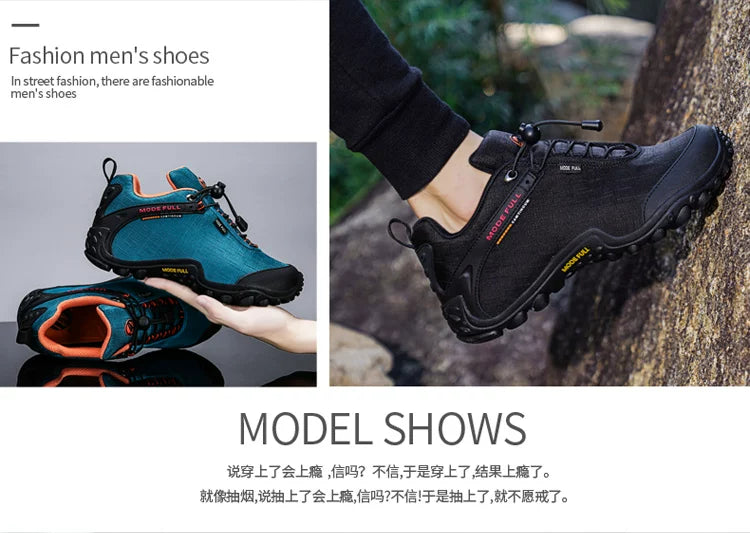 Outdoor Hiking Waterproof And Anti-Skid Thick Bottom Wear-Resistant And Breathable Ultra Light Cloth Mountaineering Shoes