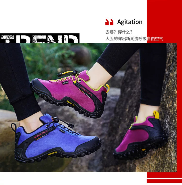 Outdoor Hiking Waterproof And Anti-Skid Thick Bottom Wear-Resistant And Breathable Ultra Light Cloth Mountaineering Shoes