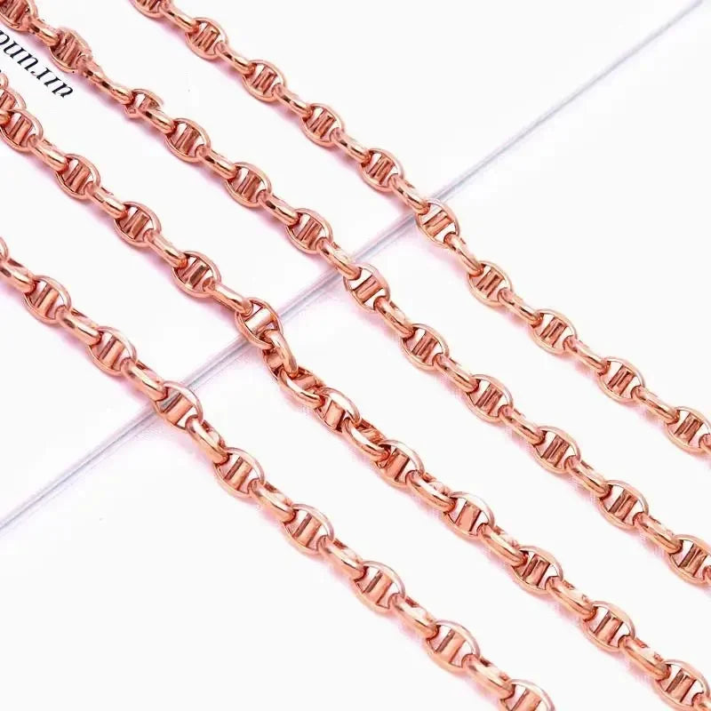 Copper plated rose gold style chunky necklace hip hop fashion chains stacking charms jewelry for men and women